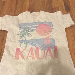 Kids White T-Shirt with Pink and Blue Print